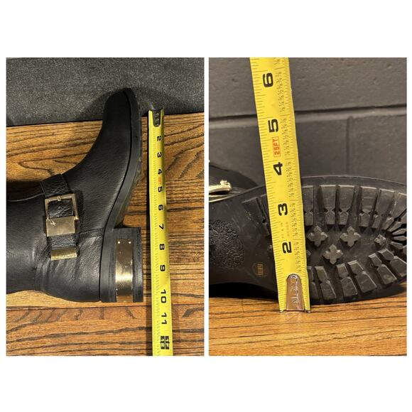 Vince Camuto Walda Black Leather Moto Biker Boots Women’s 8.5 - Picture 7 of 8